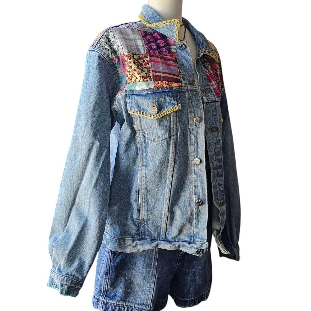 Patchwork Denim Jacket - image 4